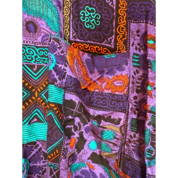 Vintage Be Bop‎ Baggy P.J.H. Patchwork T-Shirt Purple Orange Teal Mens Medium - Picture 3 of 8